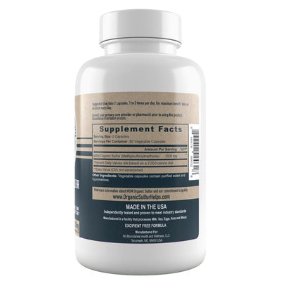MSM capsules 500 mg supplement facts